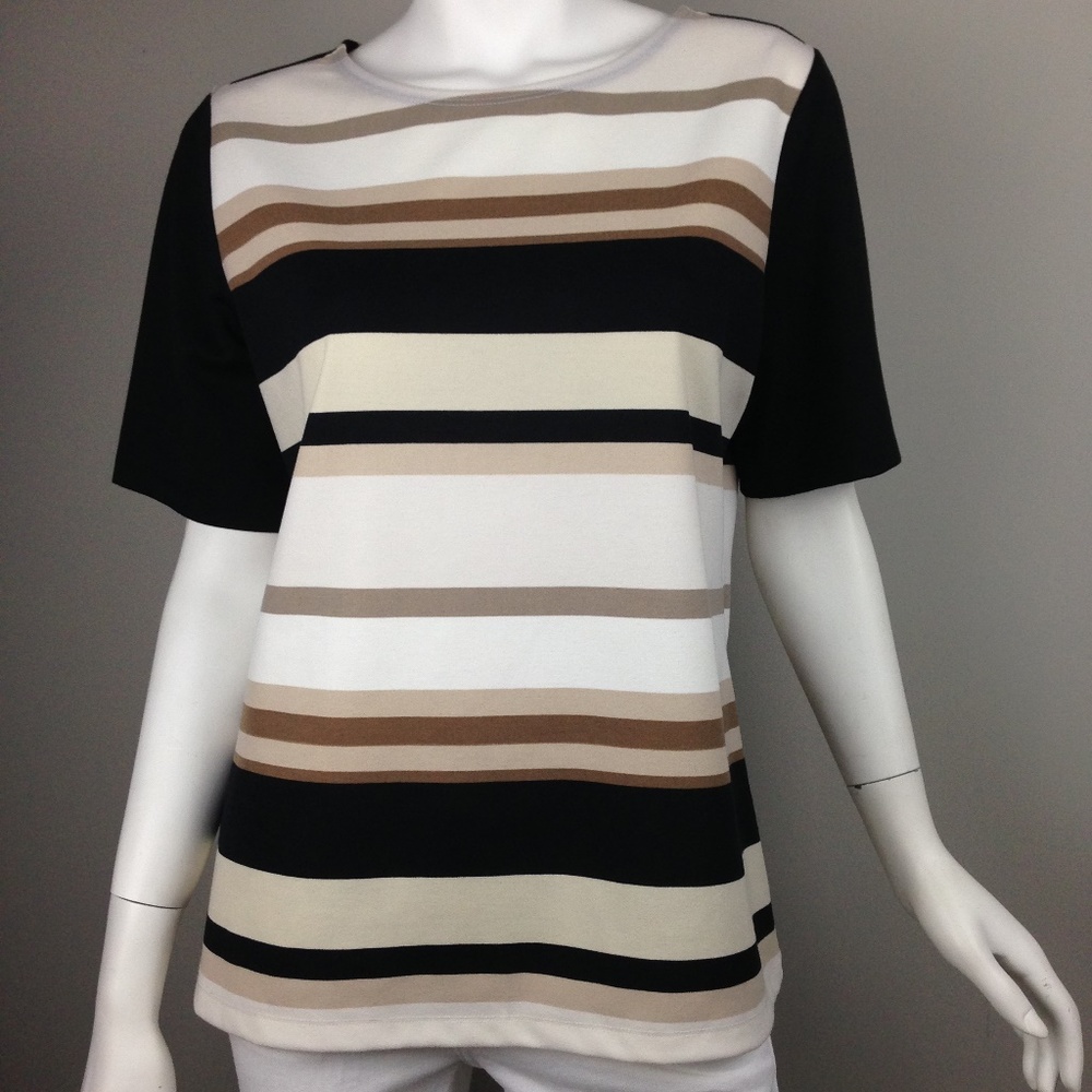 Coldwater Creek Short Sleeve Stripped Top